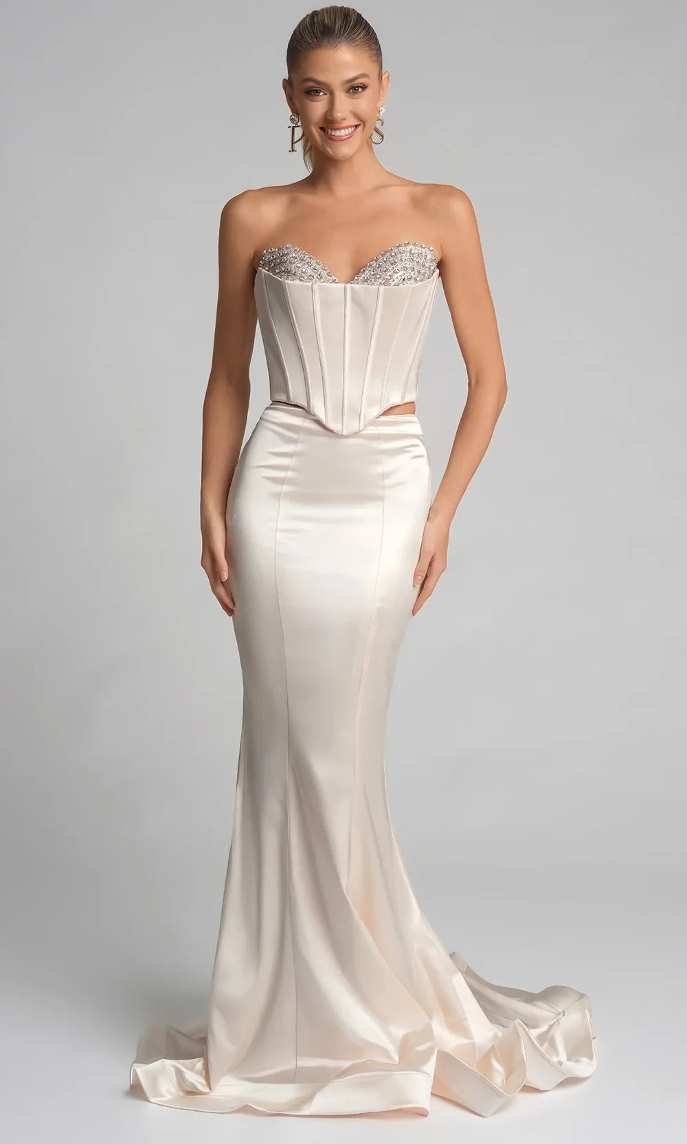 Portia and Scarlett PS26170 - Structured Bustier Strapless Fitted Dress Prom Dresses