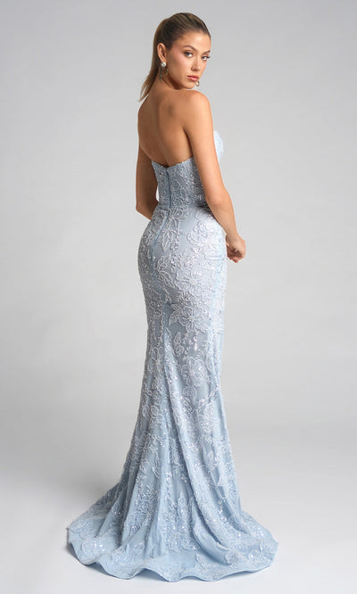 Portia and Scarlett PS26175 - Strapless Floral Lace Dress With Slit Prom Dresses