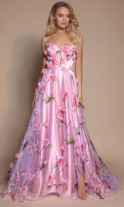 Portia and Scarlett PS26180 - Sweetheart Corset Floral Embellished Gown Prom Dresses