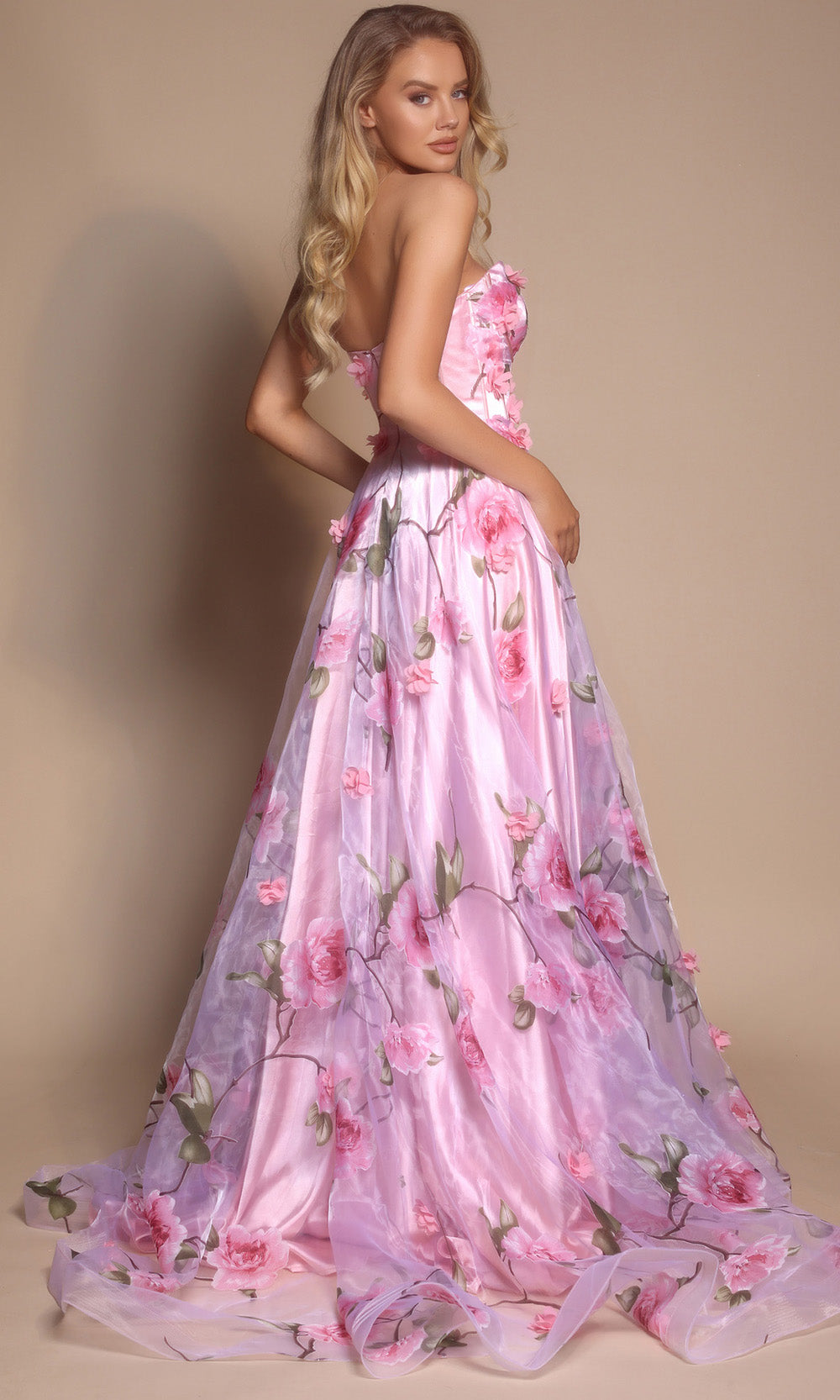 Portia and Scarlett PS26180 - Sweetheart Corset Floral Embellished Gown Prom Dresses