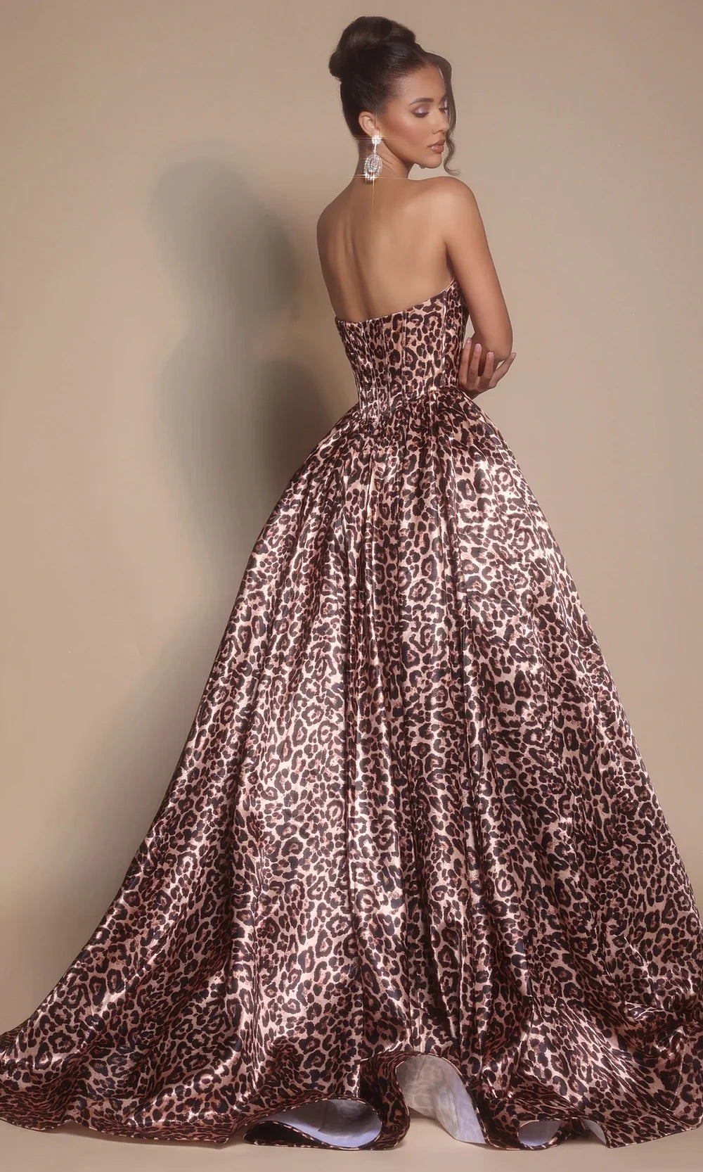 Portia and Scarlett PS26188 - Animal Print Embellished Sweetheart Gown Prom Dresses
