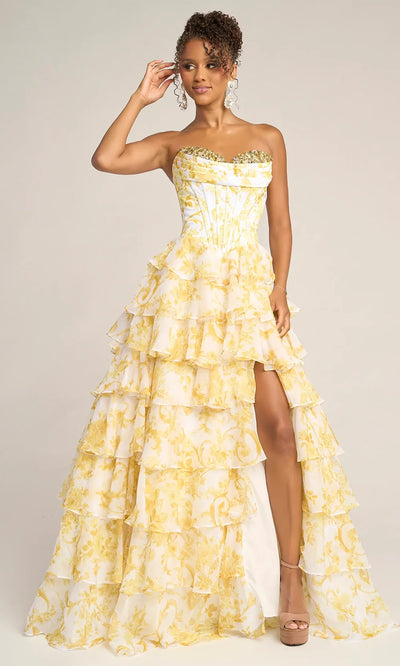 Portia and Scarlett PS26210 - Sweetheart Ruffle Gown With Beaded Bust Prom Dresses