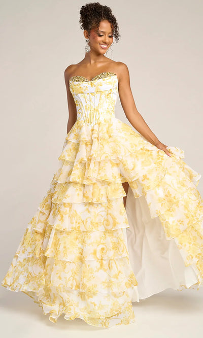 Portia and Scarlett PS26210 - Sweetheart Ruffle Gown With Beaded Bust Prom Dresses