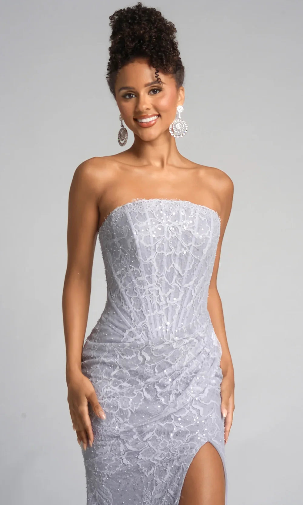 Portia and Scarlett PS26223 - Floral Lace Sheath Fitted Gown Prom Dresses