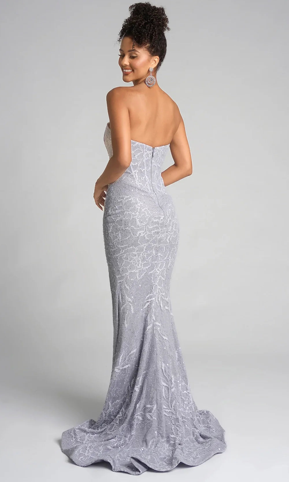 Portia and Scarlett PS26223 - Floral Lace Sheath Fitted Gown Prom Dresses