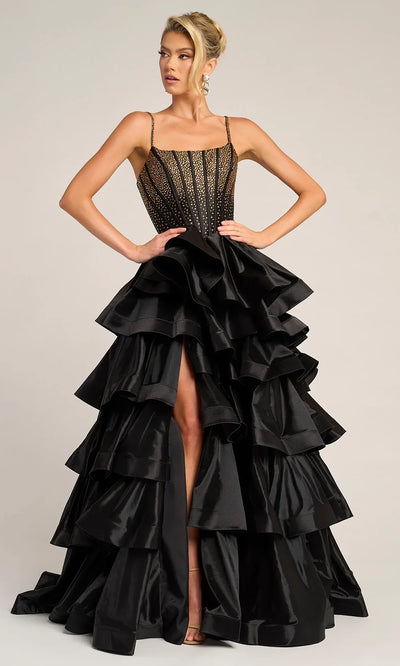 Portia and Scarlett PS26253 - Sleeveless Ruffle Tiered Gown Prom Dresses