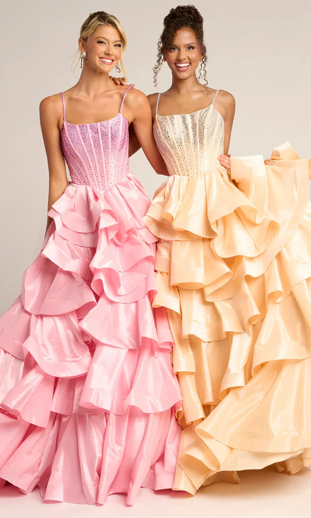 Portia and Scarlett PS26253 - Sleeveless Ruffle Tiered Gown Prom Dresses