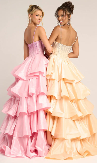 Portia and Scarlett PS26253 - Sleeveless Ruffle Tiered Gown Prom Dresses