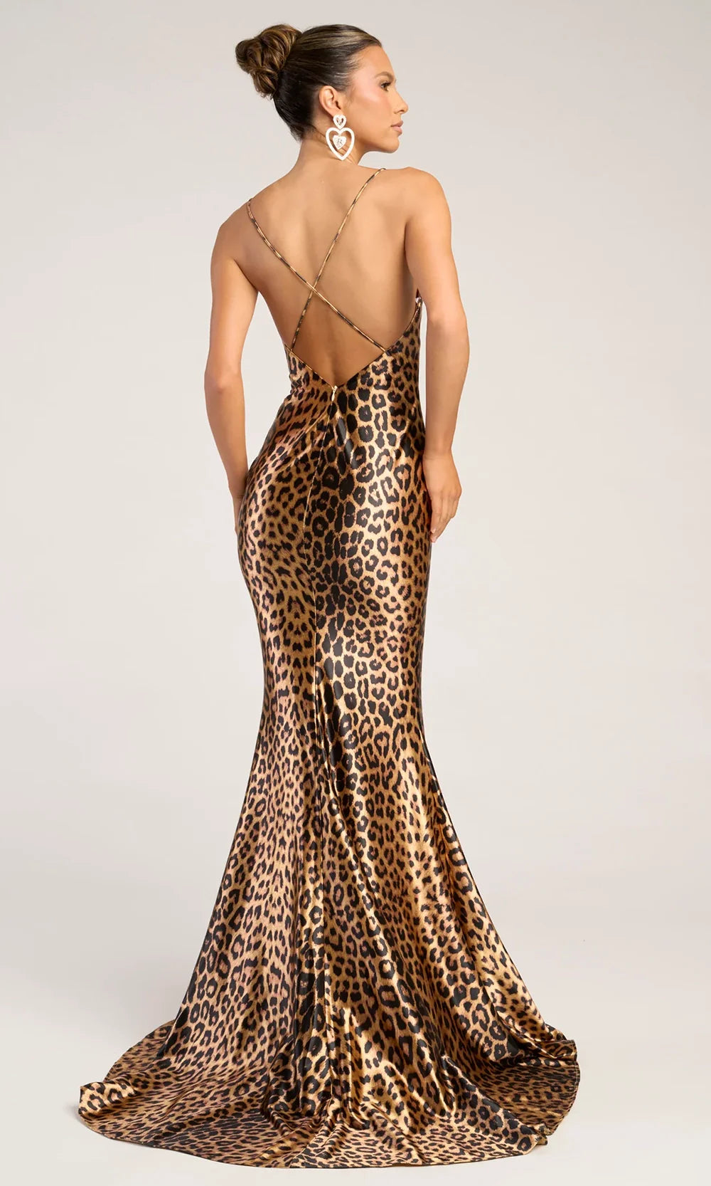 Portia and Scarlett PS26257 - Crisscross Back Animal Print Gown Prom Dresses