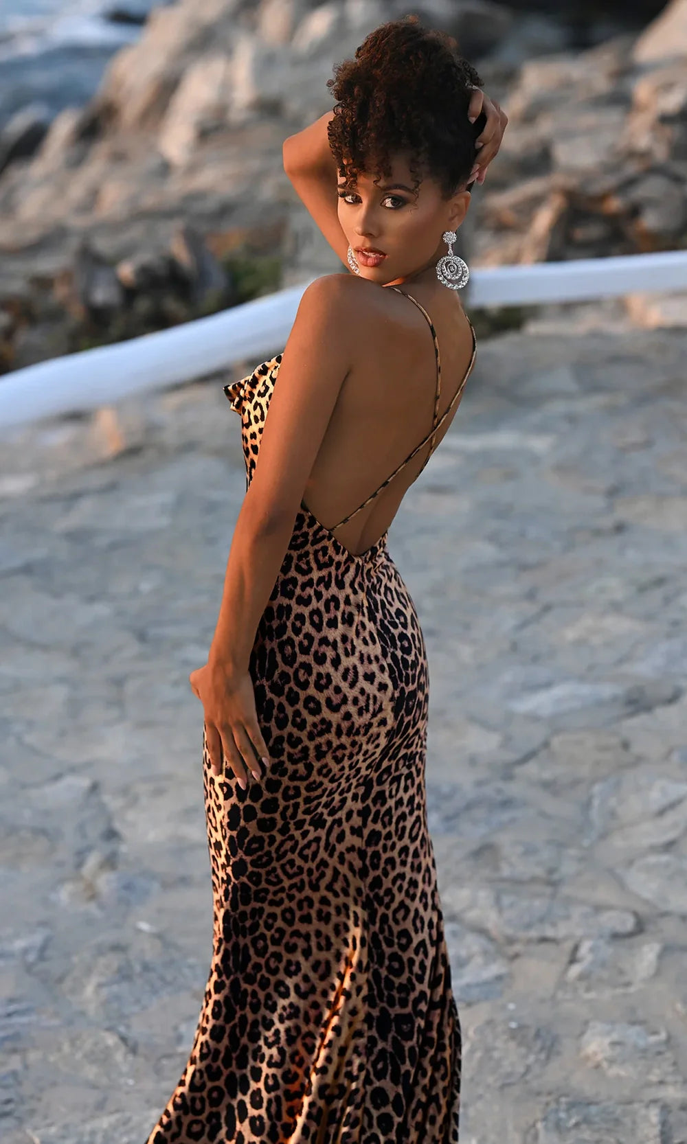 Portia and Scarlett PS26257 - Crisscross Back Animal Print Gown Prom Dresses