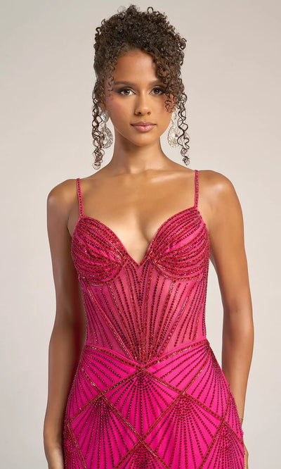 Portia and Scarlett PS26263 - Spaghetti Strap Geometric Pattern Dress Prom Dresses