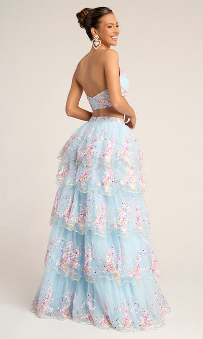 Portia and Scarlett PS26272 - Strapless Crop Top Layered Gown Prom Dresses