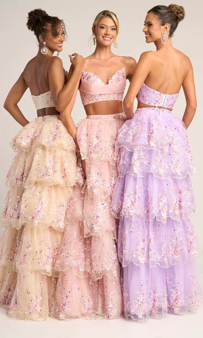 Portia and Scarlett PS26272 - Strapless Crop Top Layered Gown Prom Dresses