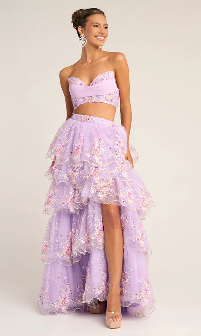 Portia and Scarlett PS26272 - Strapless Crop Top Layered Gown Prom Dresses