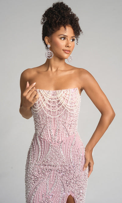 Portia and Scarlett PS26277 - Strapless Neckline High Slit Prom Dress Prom Dresses