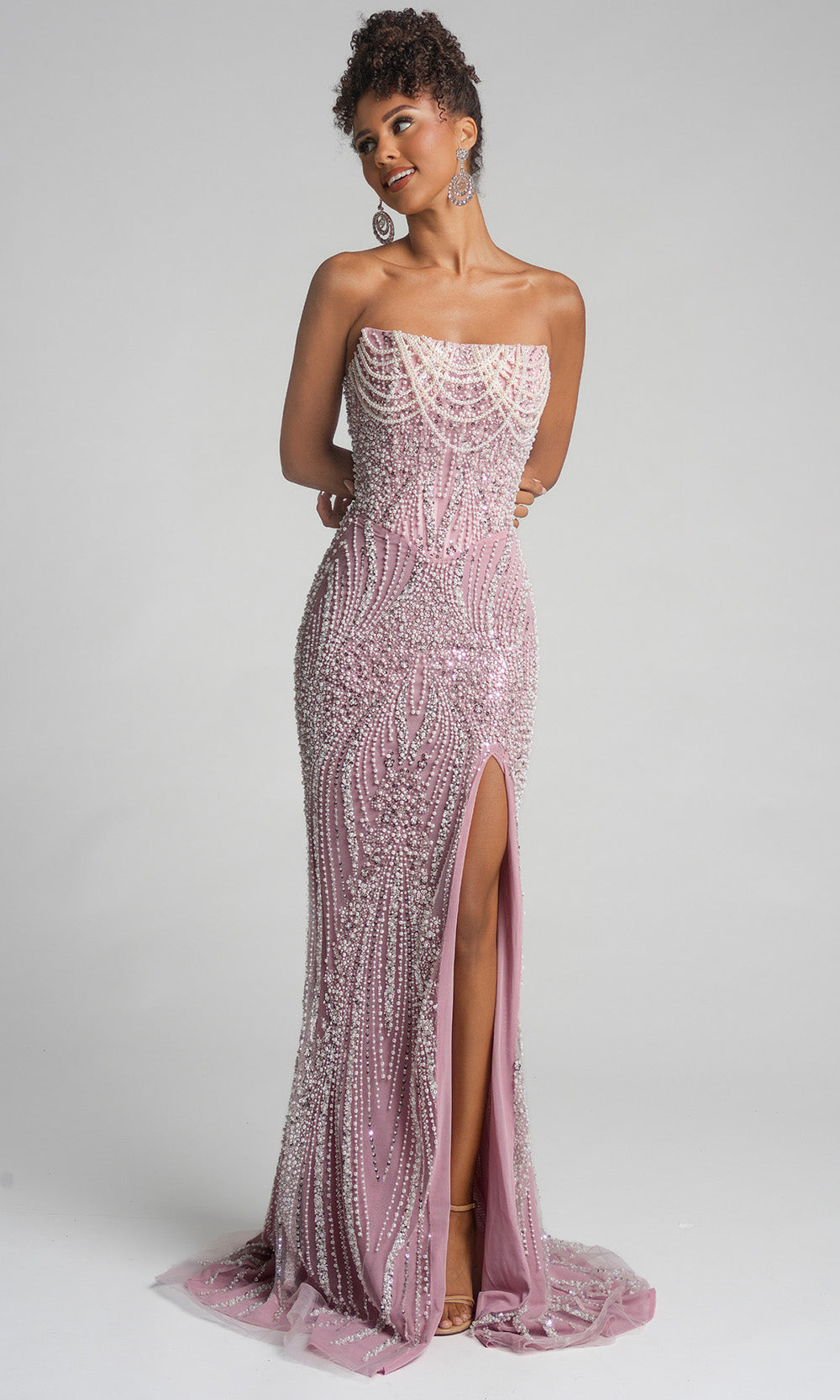 Portia and Scarlett PS26277 - Strapless Neckline High Slit Prom Dress Prom Dresses