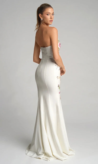 Portia and Scarlett PS26286 - Floral Detail Semi-Sweetheart Dress Prom Dresses