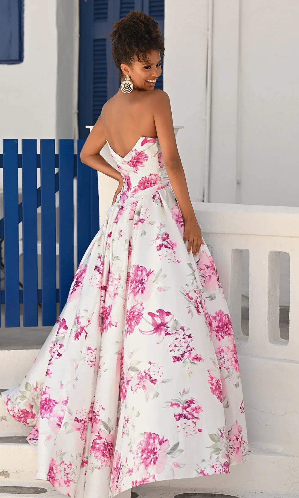 Portia and Scarlett PS26298 - Ruched Bodice Floral Print Ballgown Ball Gowns