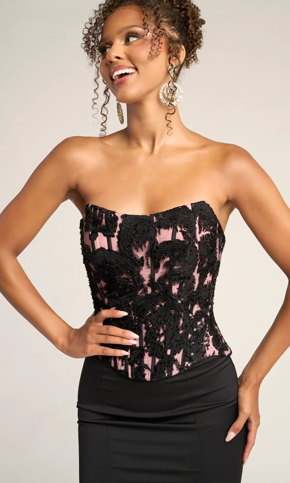 Portia and Scarlett PS26301E - Trumpet Skirt Strapless Corset Dress Prom Dresses