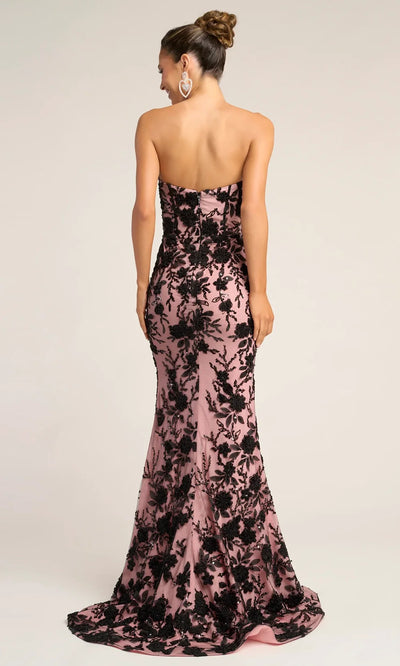 Portia and Scarlett PS26302E - Strapless Floral Applique Fitted Gown Prom Dresses