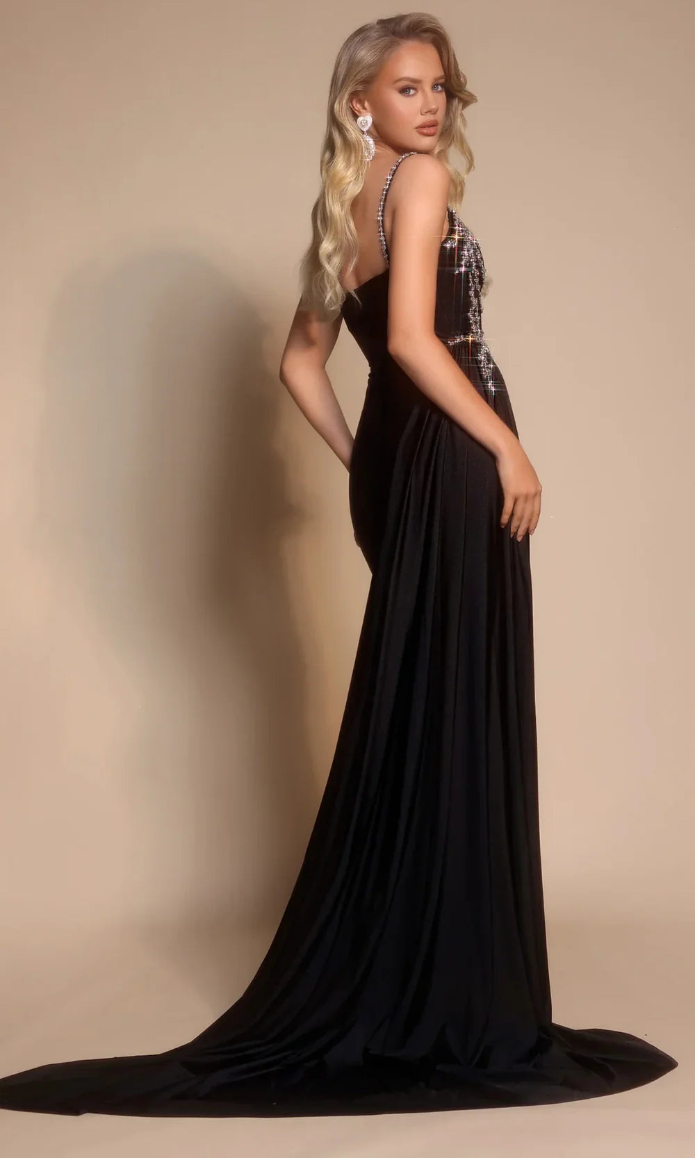 Portia and Scarlett PS26304E - Sweetheart High Slit Dress With Side Drape Prom Dresses