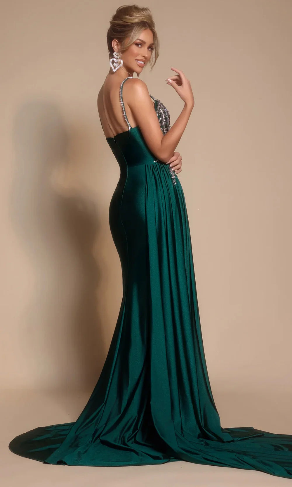 Portia and Scarlett PS26304E - Sweetheart High Slit Dress With Side Drape Prom Dresses