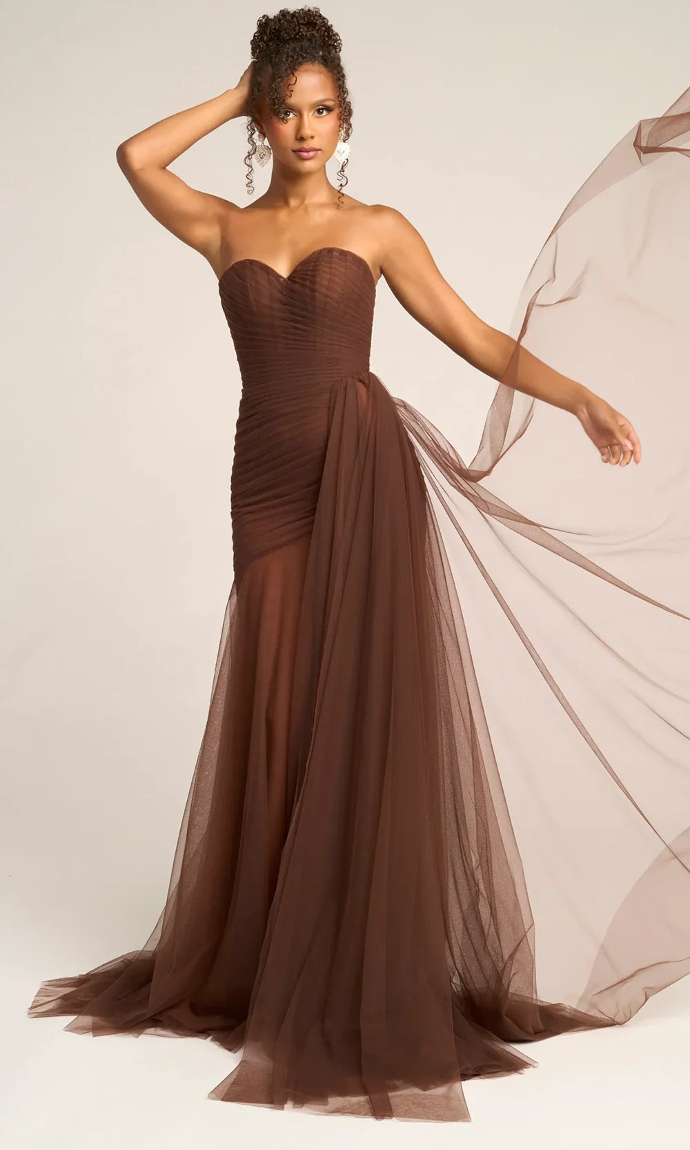 Portia and Scarlett PS26307E - Sheer Drape Strapless Evening Dress Prom Dresses