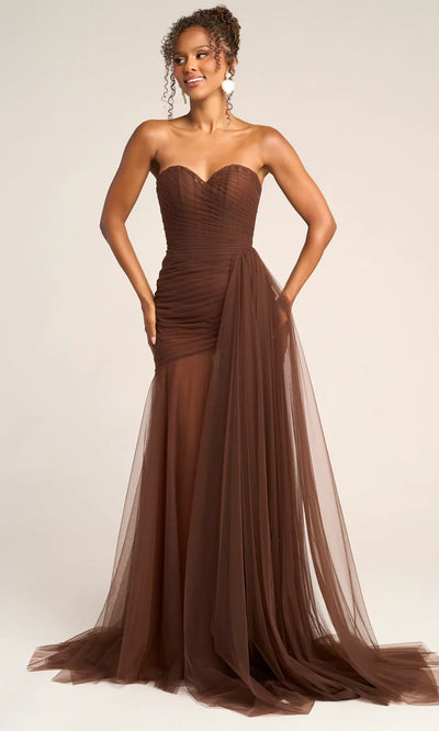 Portia and Scarlett PS26307E - Sheer Drape Strapless Evening Dress Prom Dresses