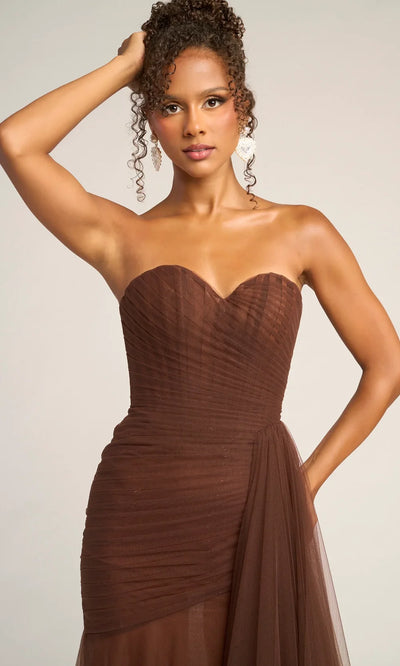 Portia and Scarlett PS26307E - Sheer Drape Strapless Evening Dress Prom Dresses