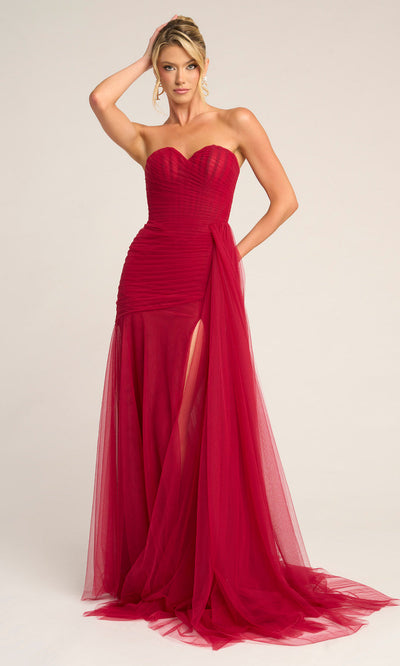 Portia and Scarlett PS26307E - Sheer Drape Strapless Evening Dress Prom Dresses