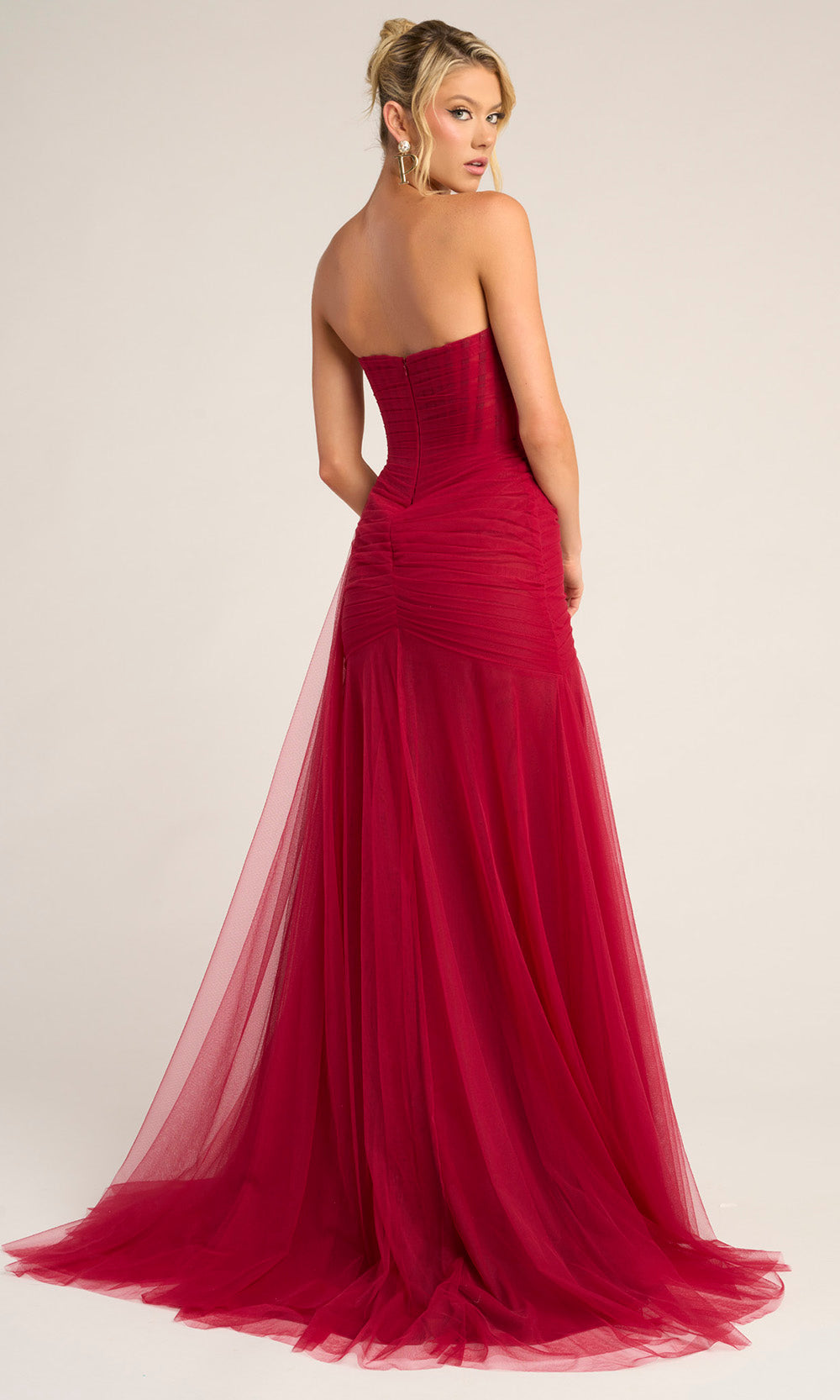 Portia and Scarlett PS26307E - Sheer Drape Strapless Evening Dress Prom Dresses