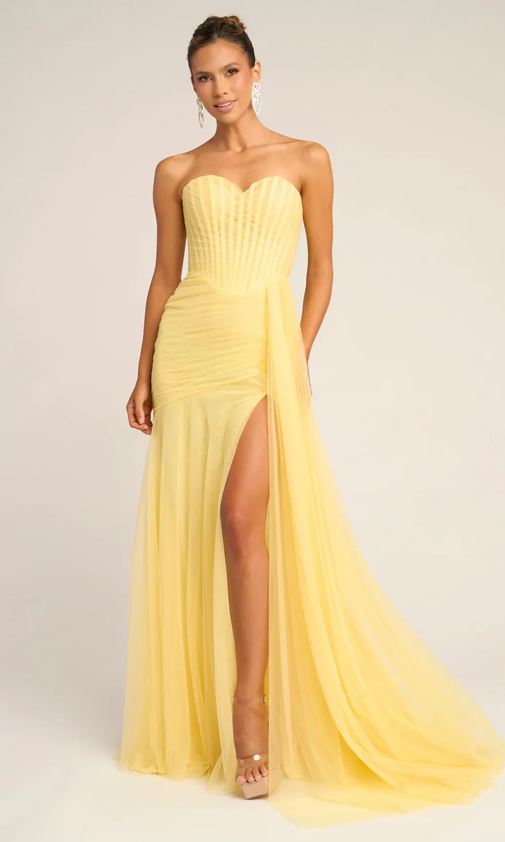 Portia and Scarlett PS26307E - Sheer Drape Strapless Evening Dress Prom Dresses