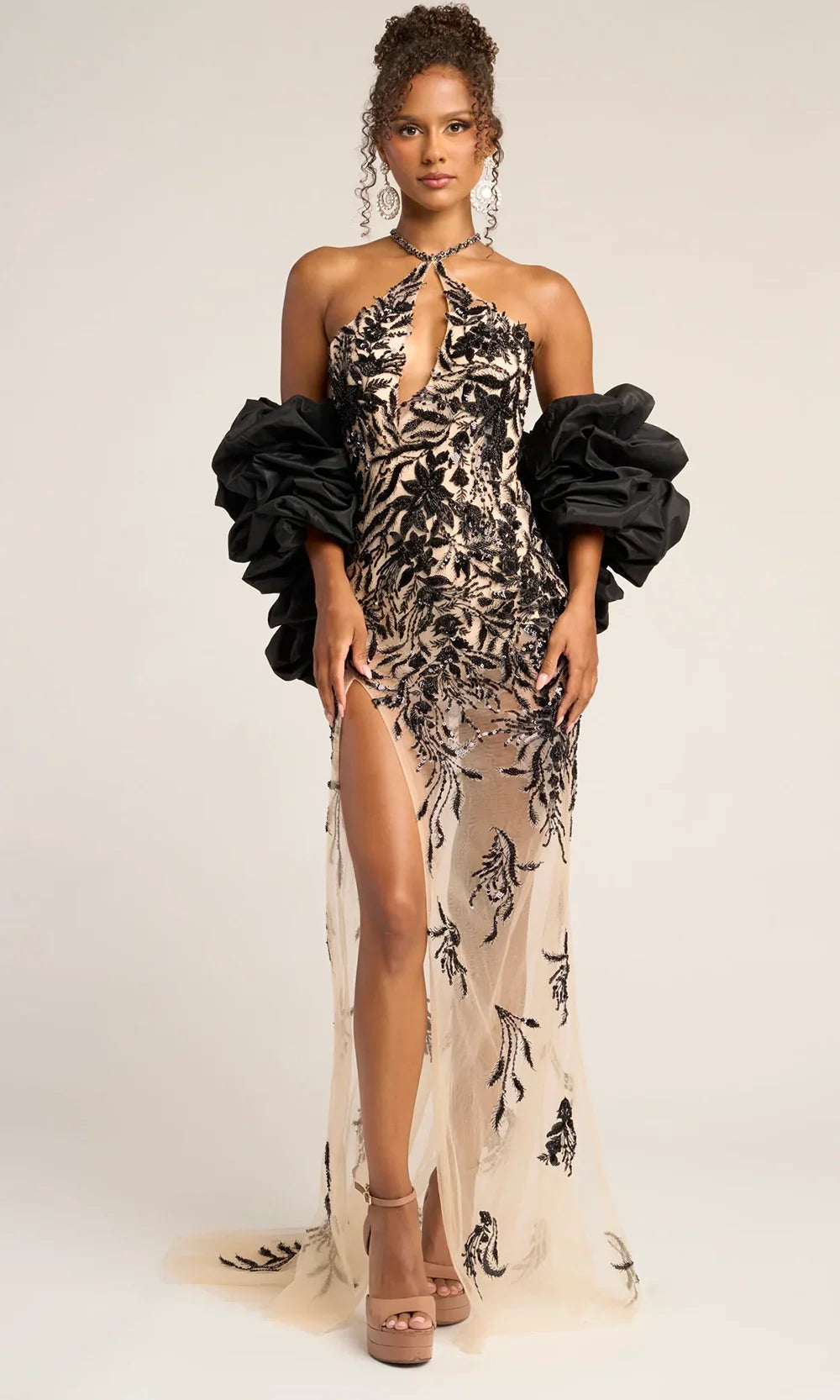 Portia and Scarlett PS26319E - Strappy Back Illusion Halter Gown Prom Dresses