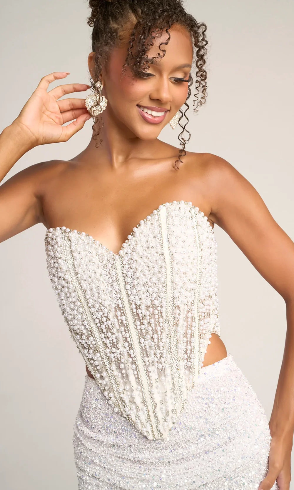 Portia and Scarlett PS26326E - Sweetheart Beaded Gown With Cape Wedding Dresses