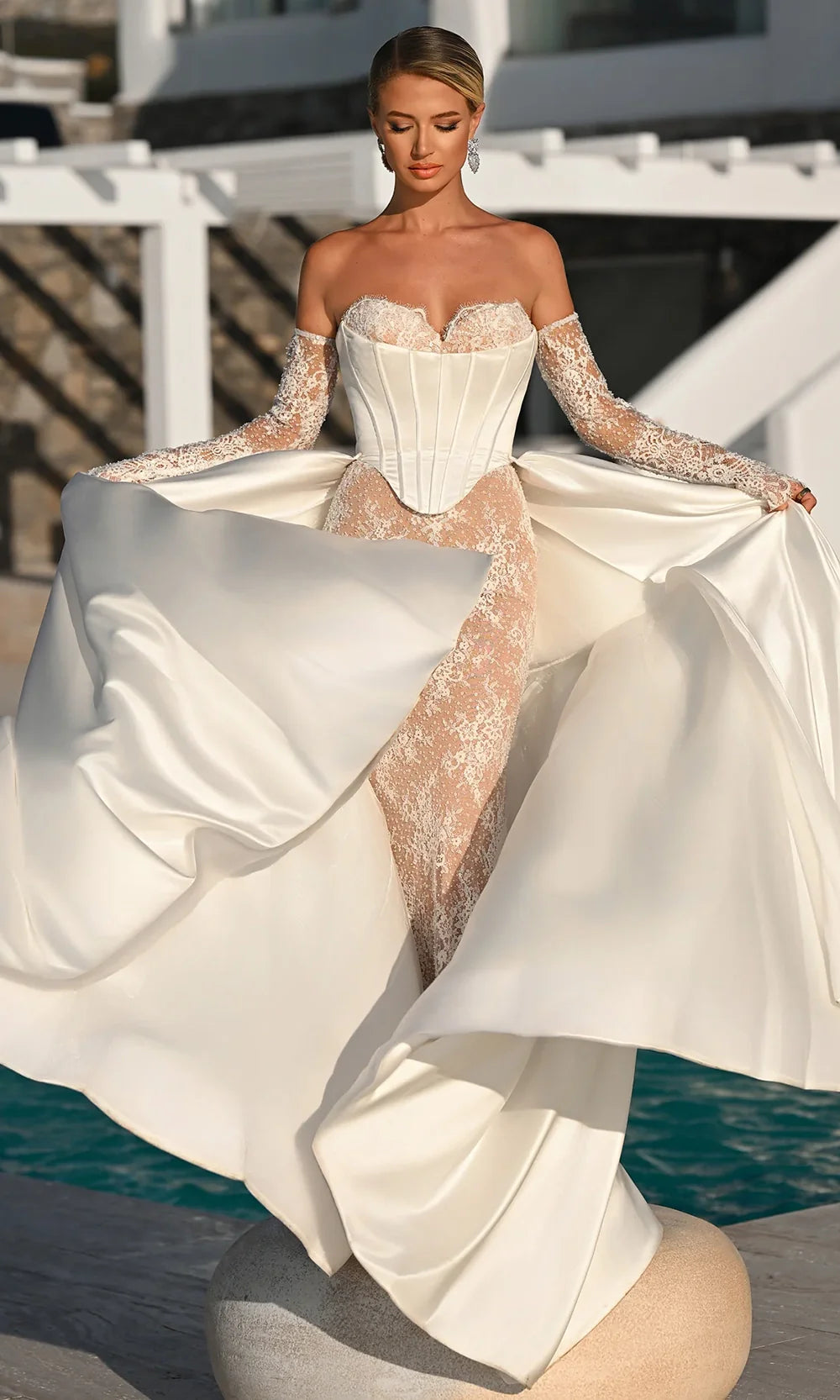 Portia and Scarlett PS26328E - Sweetheart Floral Lace Evening Dress Wedding Dresses