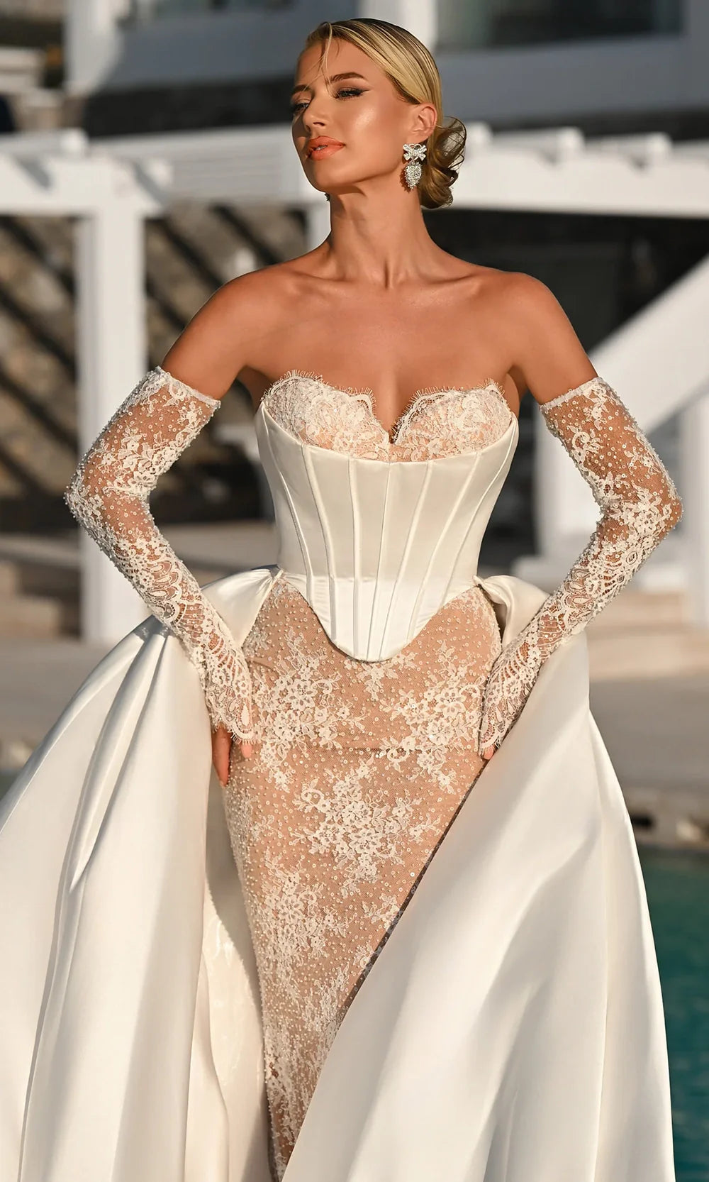 Portia and Scarlett PS26328E - Sweetheart Floral Lace Evening Dress Wedding Dresses