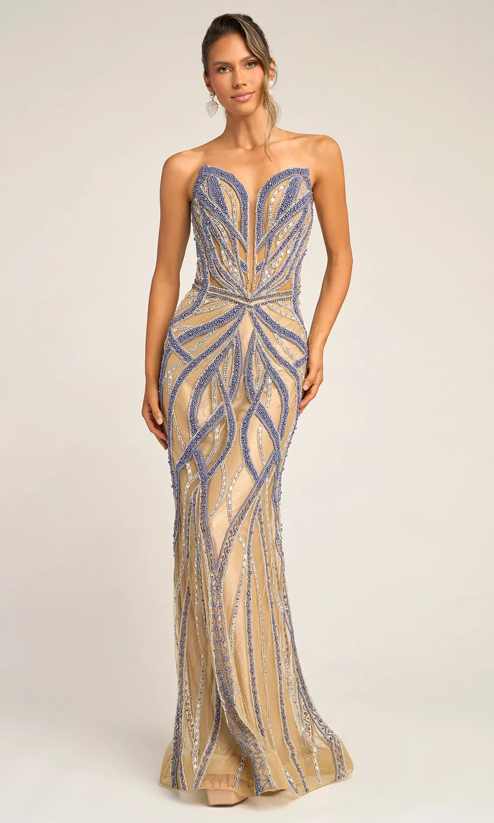 Portia and Scarlett PS26401C - Deep Sweetheart Basque Long Dress Prom Dresses