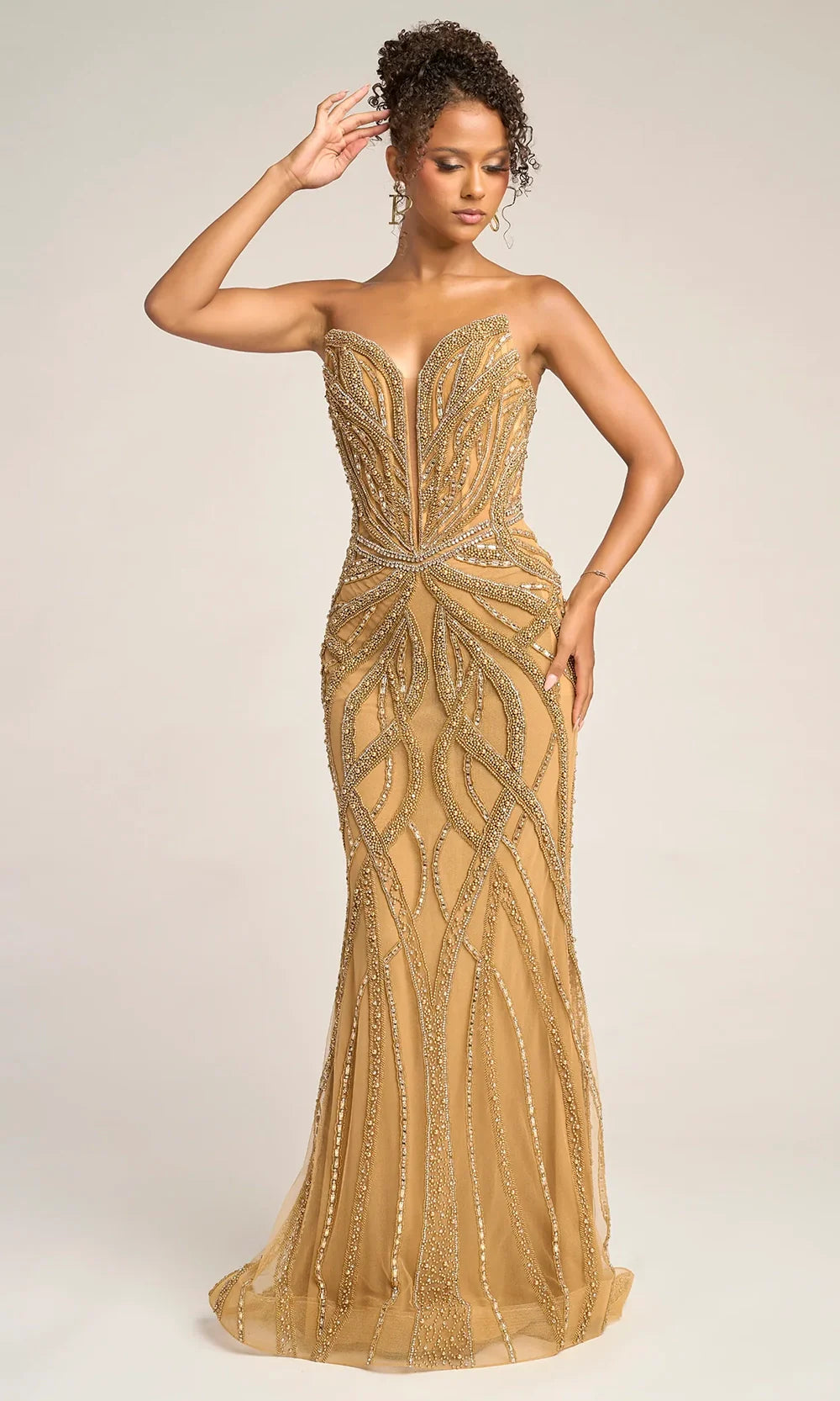 Portia and Scarlett PS26401C - Deep Sweetheart Basque Long Dress Prom Dresses