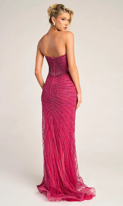 Portia and Scarlett PS26416C - Beaded Ornate Sheath Dress With Slit Prom Dresses