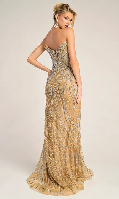 Portia and Scarlett PS26417C - High Slit Beaded Prom Gown Pageant Dresses