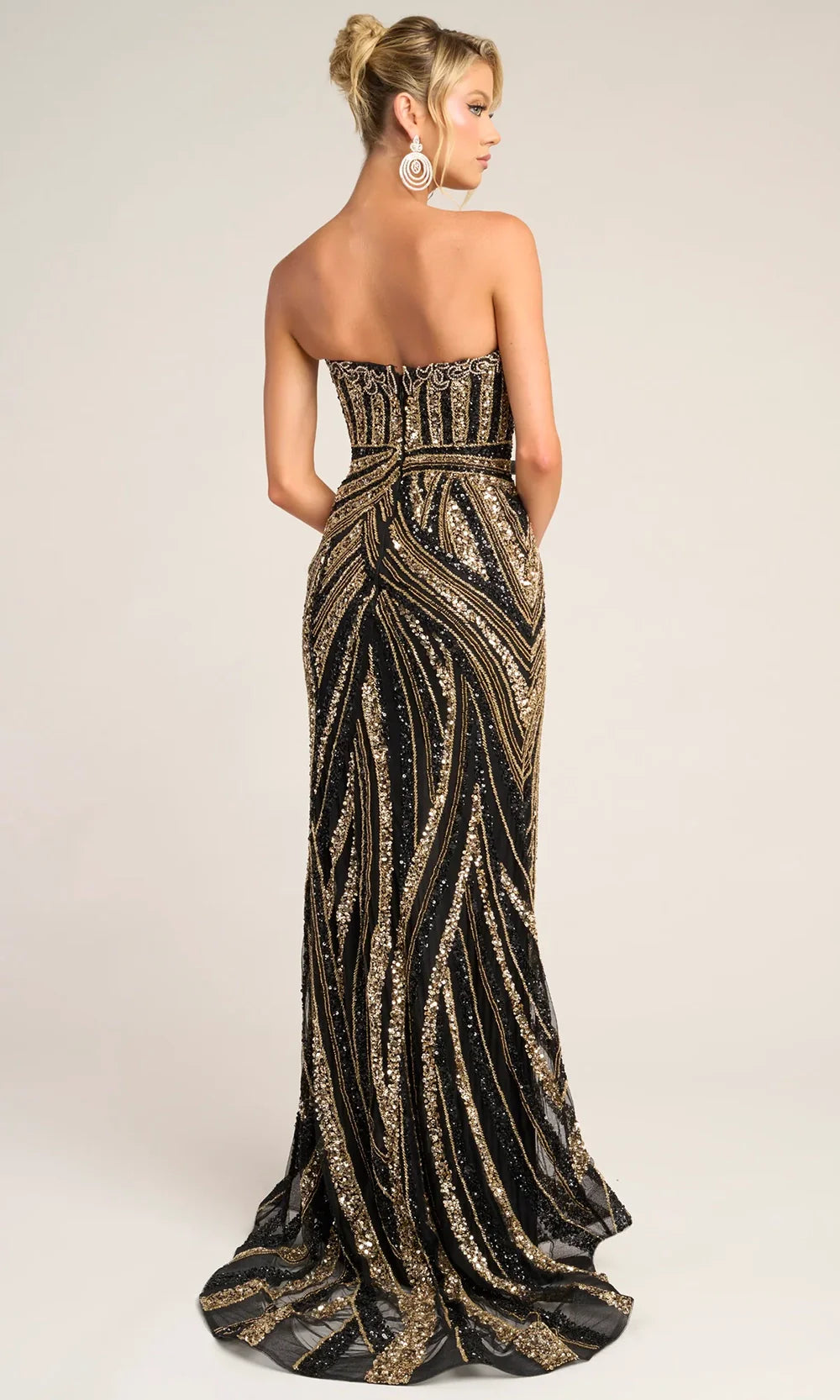 Portia and Scarlett PS26418C - Plunging V-Neck Sparkling Fitted Dress Prom Dresses