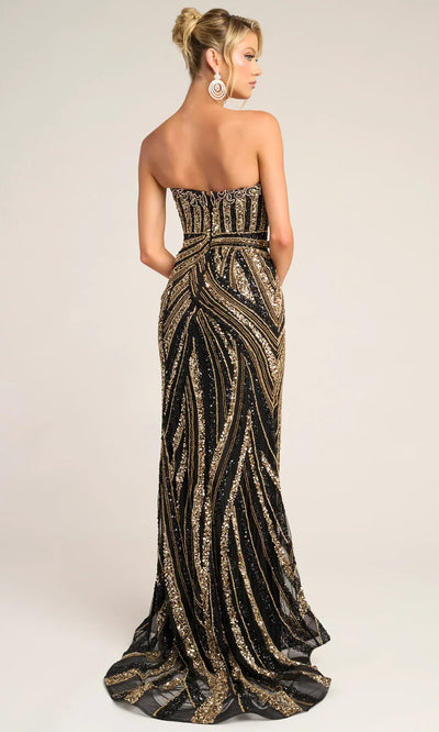 Portia and Scarlett PS26418C - Plunging V-Neck Sparkling Fitted Dress Prom Dresses