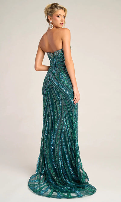 Portia and Scarlett PS26418C - Plunging V-Neck Sparkling Fitted Dress Prom Dresses