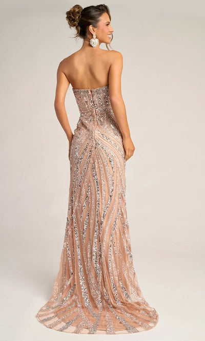 Portia and Scarlett PS26418C - Plunging V-Neck Sparkling Fitted Dress Prom Dresses