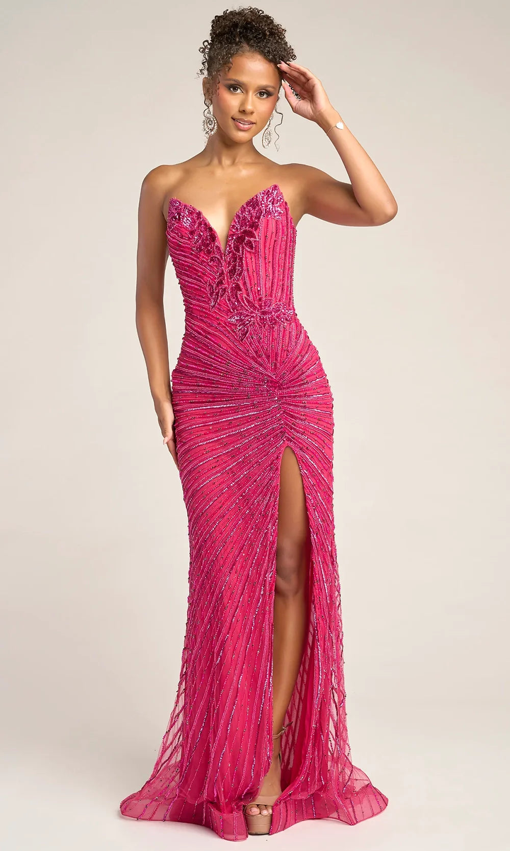 Portia and Scarlett PS26422C - Embellished Sheath Dress With Slit Prom Dresses