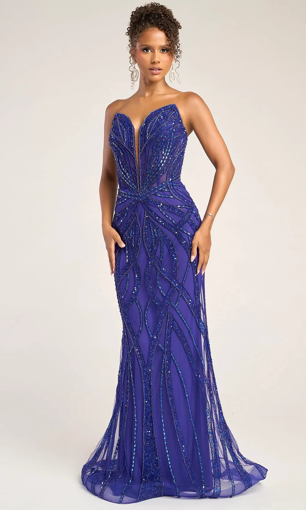 Portia and Scarlett PS26423C - Basque Waist Sweetheart Beaded Gown Prom Dresses