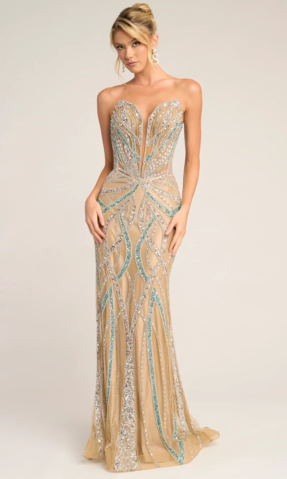 Portia and Scarlett PS26423C - Basque Waist Sweetheart Beaded Gown Prom Dresses