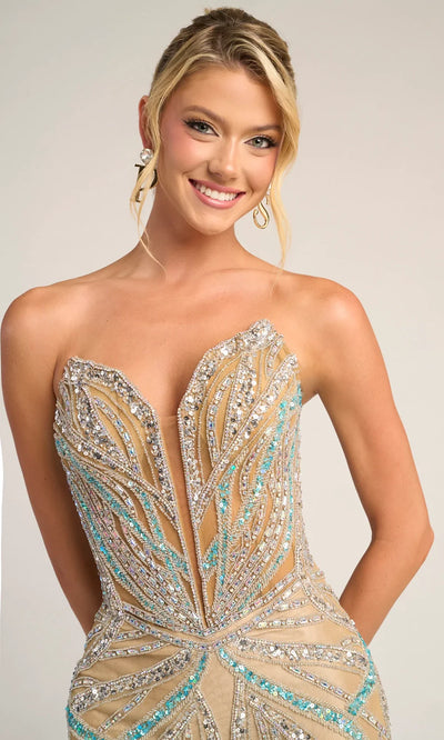 Portia and Scarlett PS26423C - Basque Waist Sweetheart Beaded Gown Prom Dresses