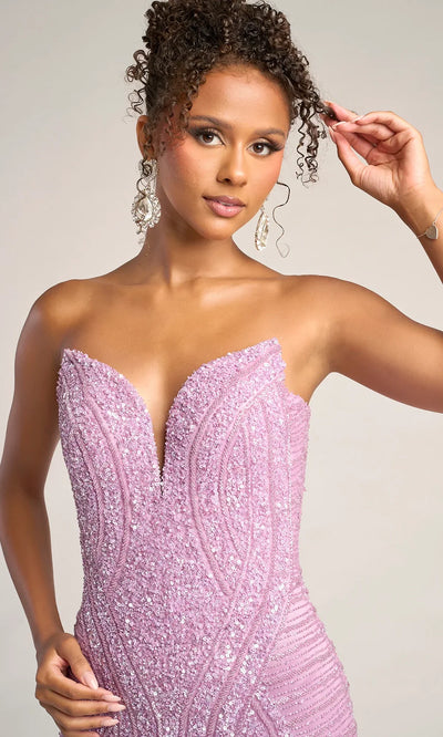 Portia and Scarlett PS26424C - Fully Embellished Strapless Dress With Slit Pageant Dresses
