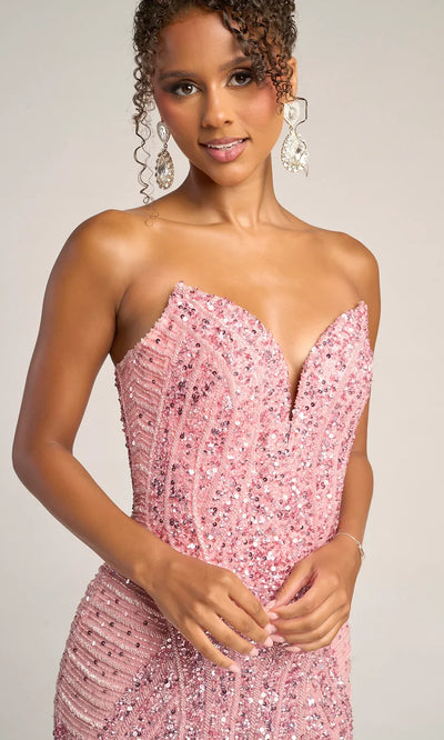 Portia and Scarlett PS26424C - Fully Embellished Strapless Dress With Slit Pageant Dresses